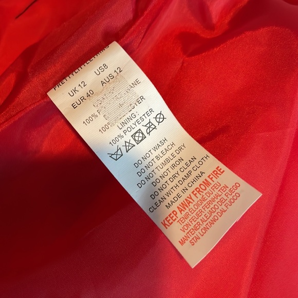 ⤵️🆕PRETTY LITTLE THING Red Vinyl Bubble Puffer Jacket - Picture 11 of 11